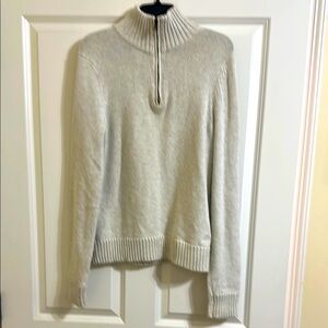 Aeropostale Cream Zip Up Sweater with Ribbed Knit‎